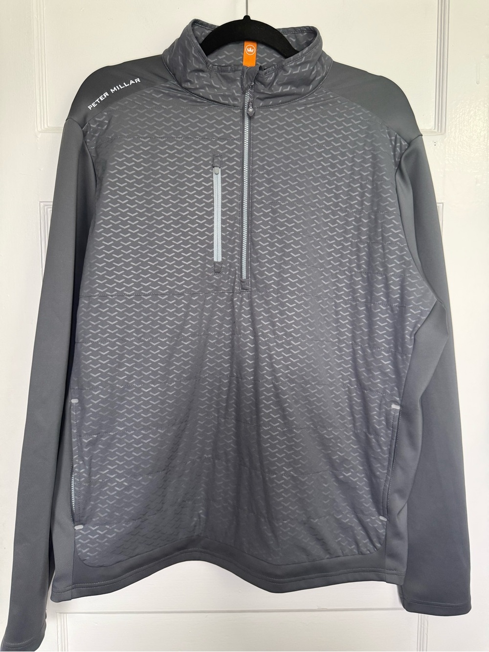 Peter Millar Crown Sport Weld Elite Hybrid Half-Zip in Iron Grey Pullover L